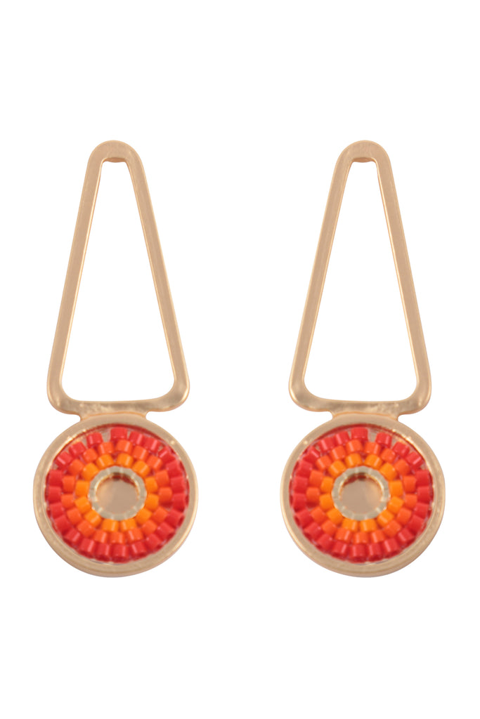 GEOMETRIC SEED BEADS DROP EARRINGS