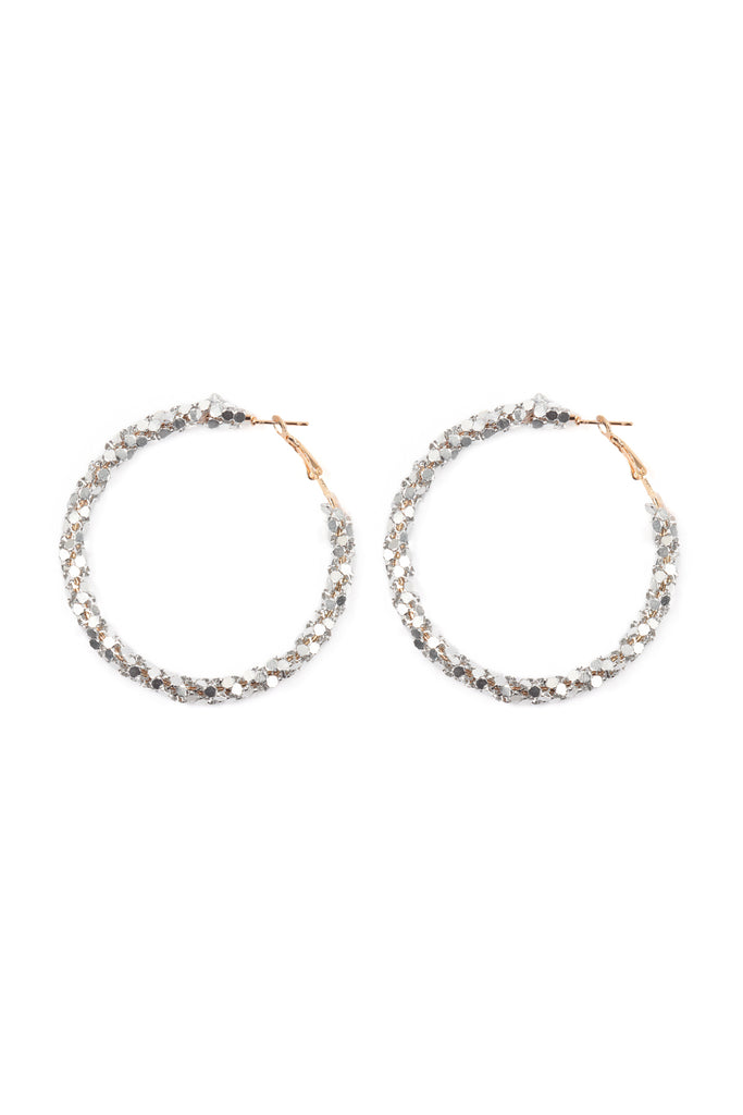 RHINESTONE WRAPPED HOOP EARRINGS