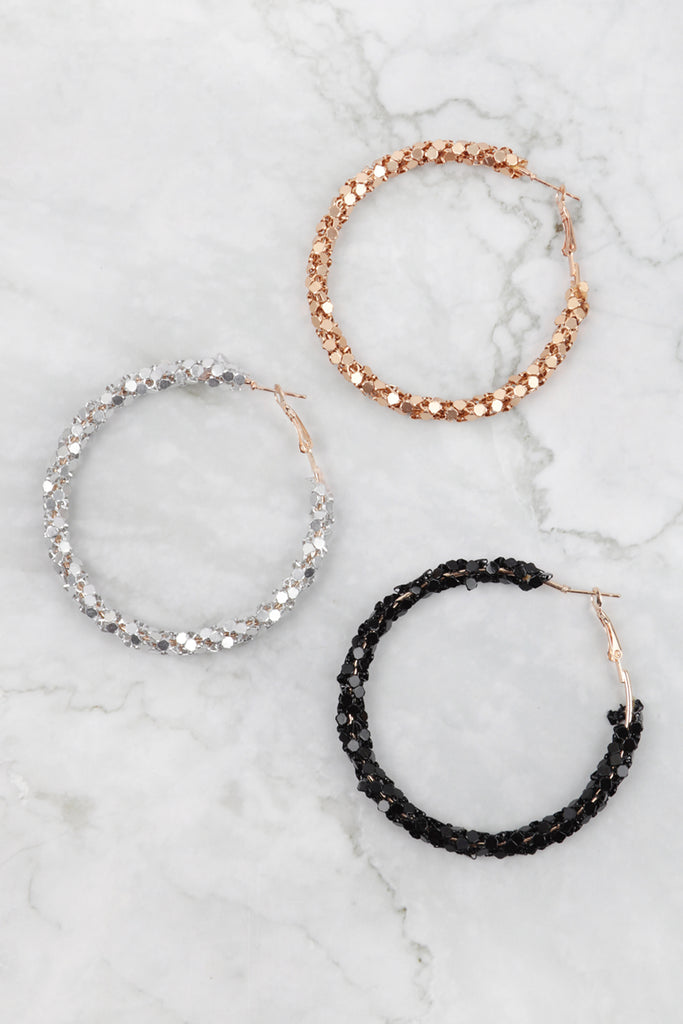 RHINESTONE WRAPPED HOOP EARRINGS