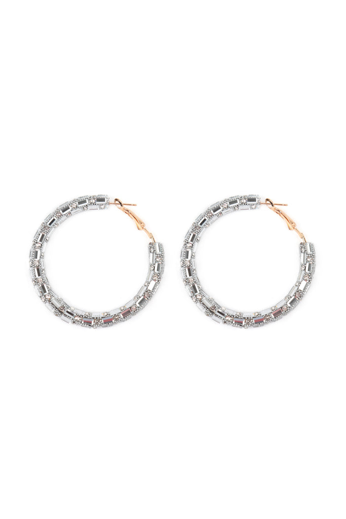 MULTI STONE WRAP BEADS HOOP EARRINGS