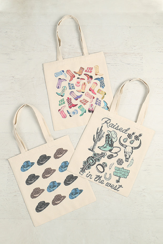 YEE HAW MINIMALIST PRINT TOTE BAG