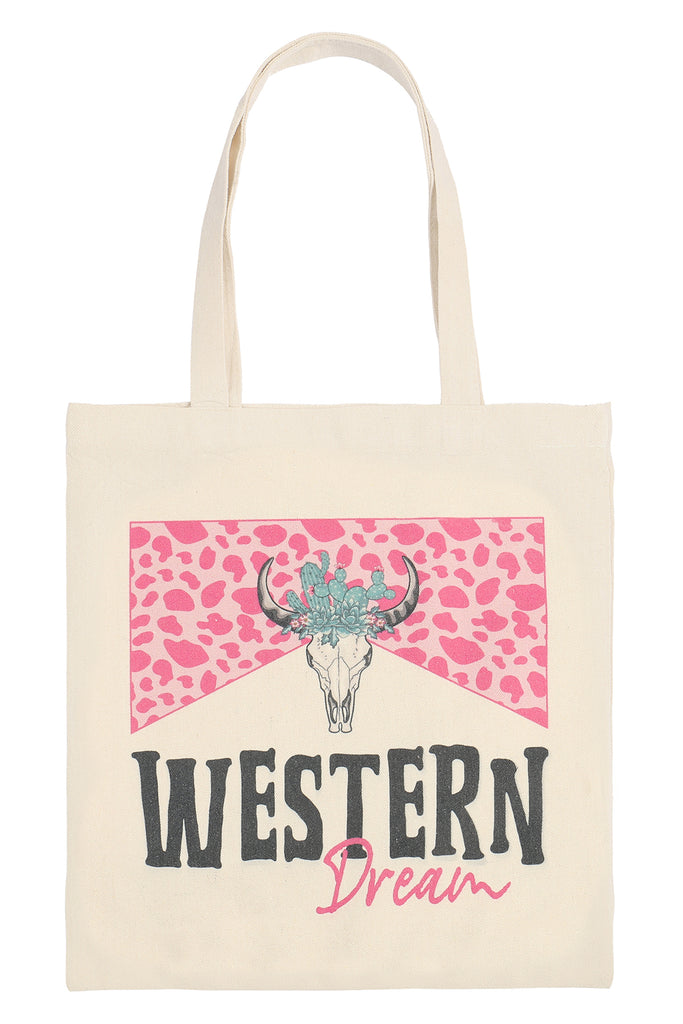 WESTERN DREAM MINIMALIST PRINT TOTE BAG