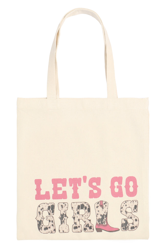 LETS GO GIRLS MINIMALIST PRINT TOTE BAG