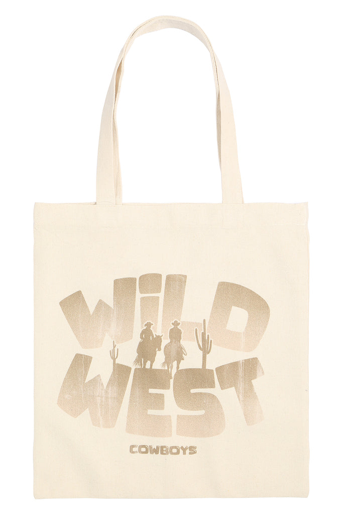 WILD WEST COWBOYS MINIMALIST PRINT TOTE BAG