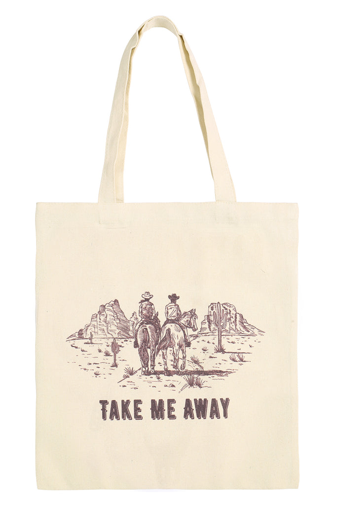 TAKE ME AWAY MINIMALIST PRINT TOTE BAG