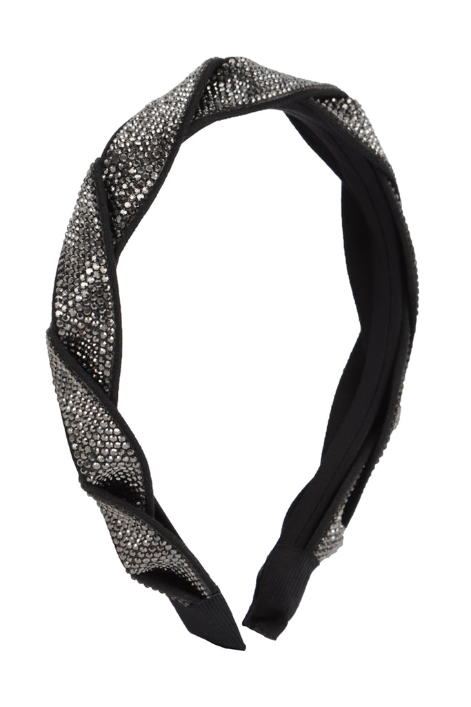 SHINY RHINESTONE BRAIDED HEADBAND