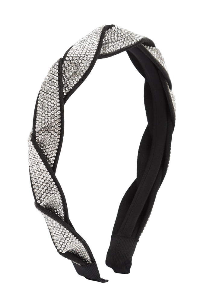 SHINY RHINESTONE BRAIDED HEADBAND