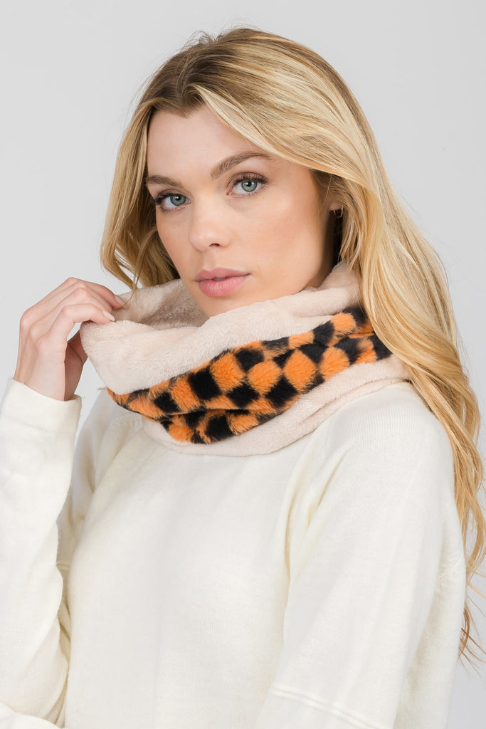 CHECKERED INFINITY SCARF 3 ASSORTED COLORS