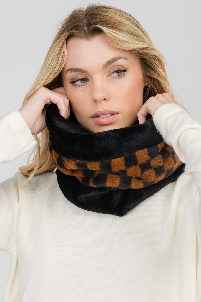 CHECKERED INFINITY SCARF 3 ASSORTED COLORS