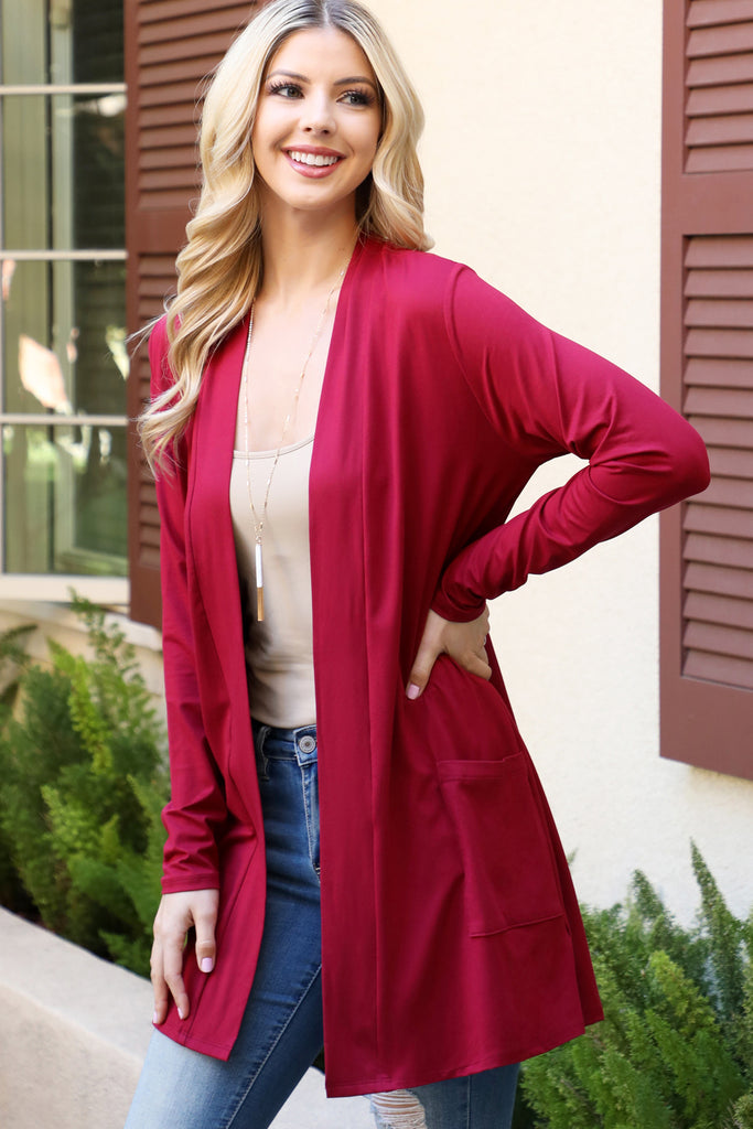 Long Sleeve Solid Cardigan