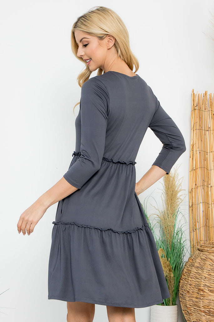 Long Sleeve Merrow Detail Dress