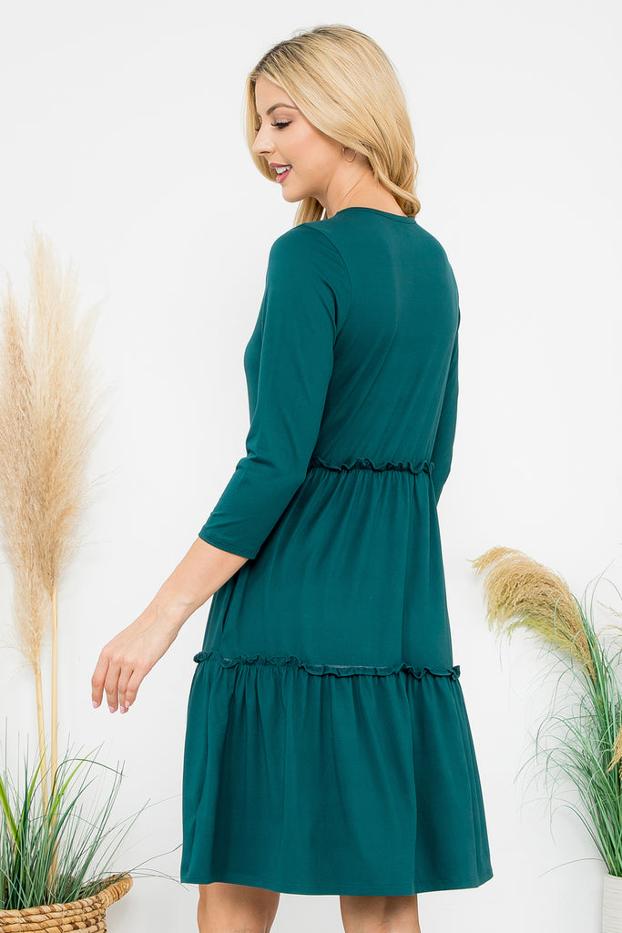 Long Sleeve Merrow Detail Dress