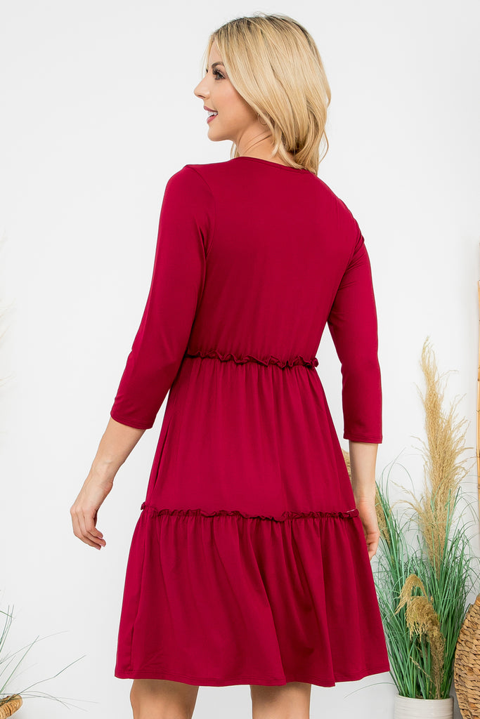 Long Sleeve Merrow Detail Dress