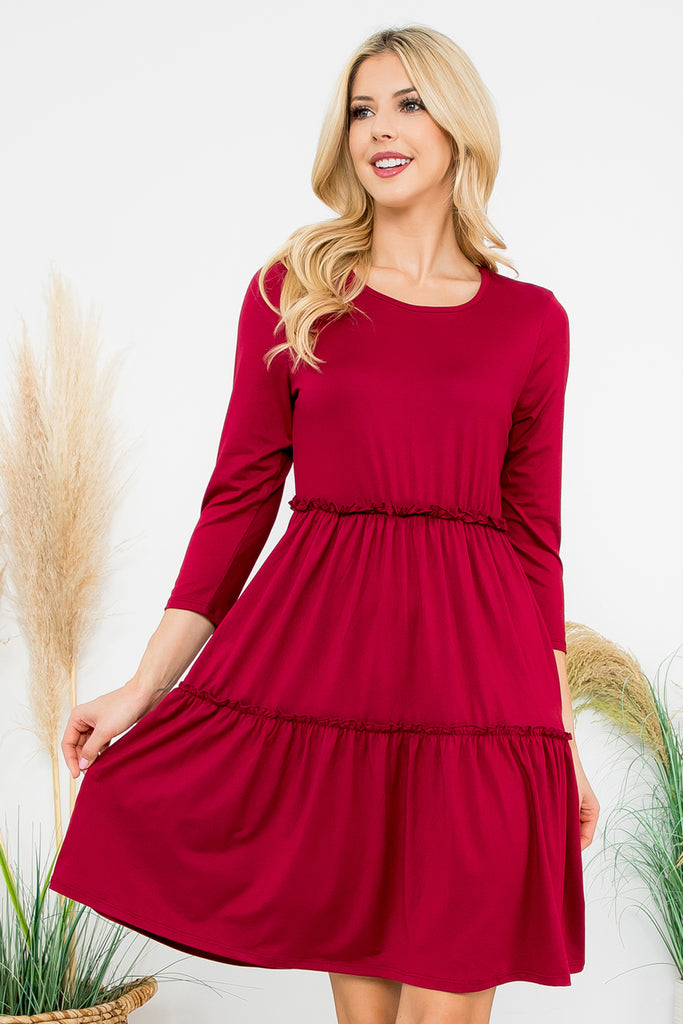 Long Sleeve Merrow Detail Dress
