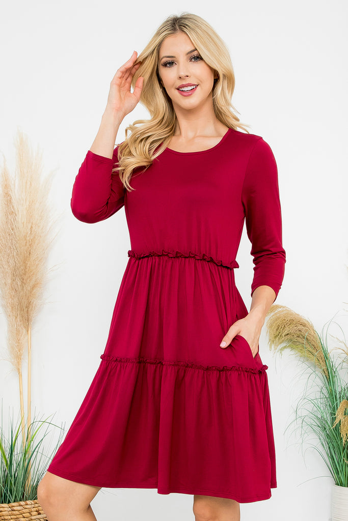 Long Sleeve Merrow Detail Dress