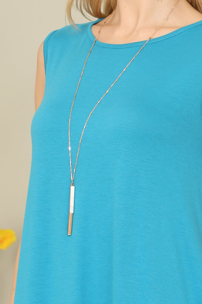 Solid Sleeveless Ruffled Hem Dress