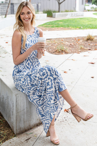 Solid Round Neckline Long Sleeve Dress