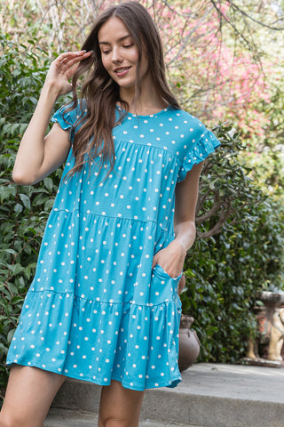 Solid Round Neckline Long Sleeve Dress