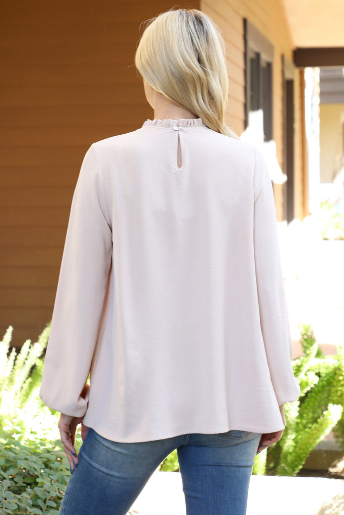 Puff Sleeve Merrow Neckline Woven Top