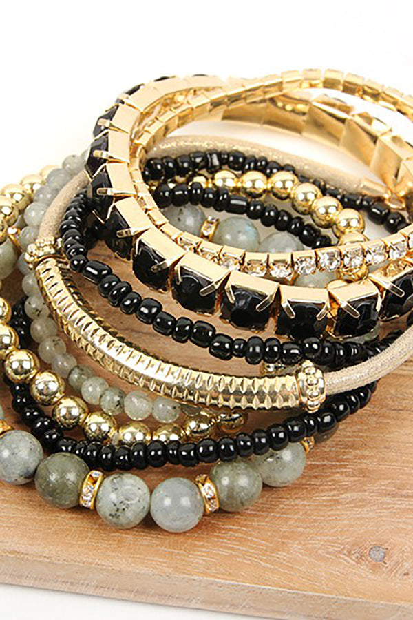 HDB2269 - PLUS SIZE STACKABLE BEADS BRACELET SET