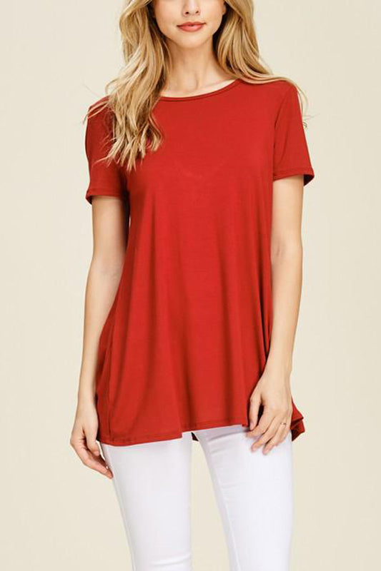 Short Sleeve Back Cut-Out Top