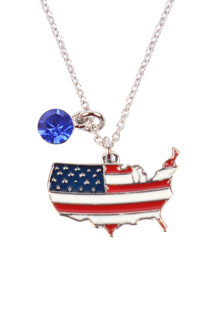 15625 - AMERICAN FLAG MAP NECKLACE