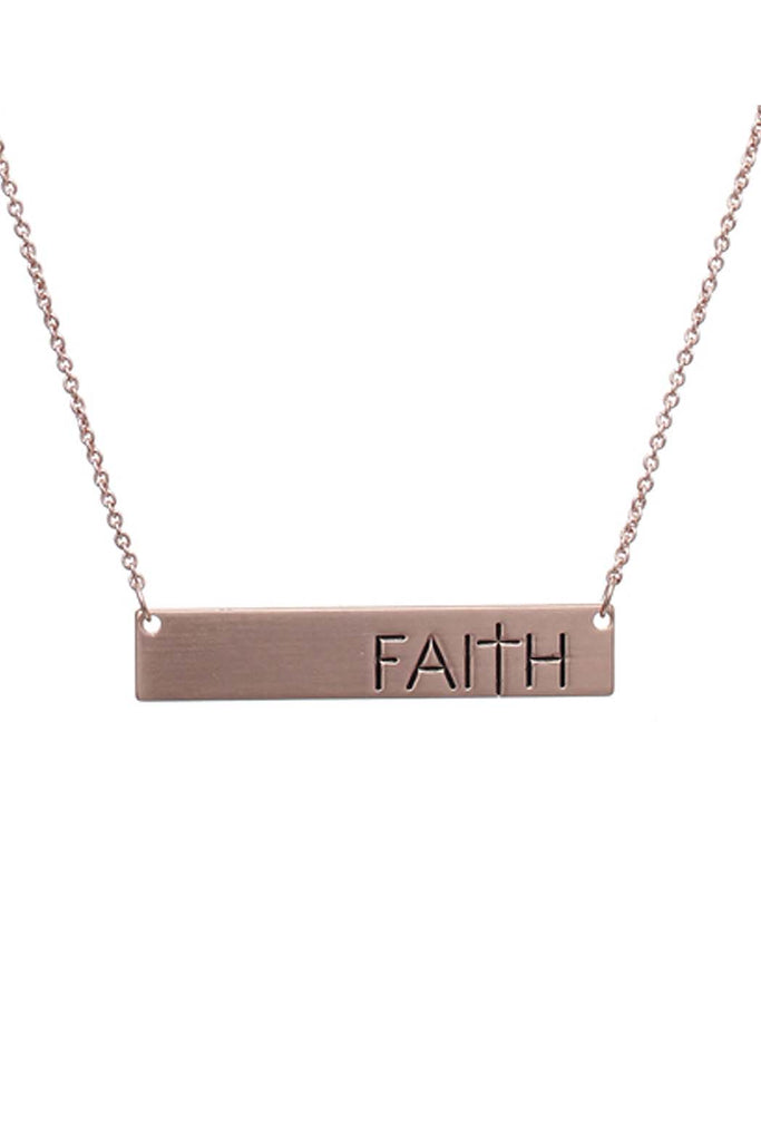 "FAITH" MESSAGE BAR NECKLACE