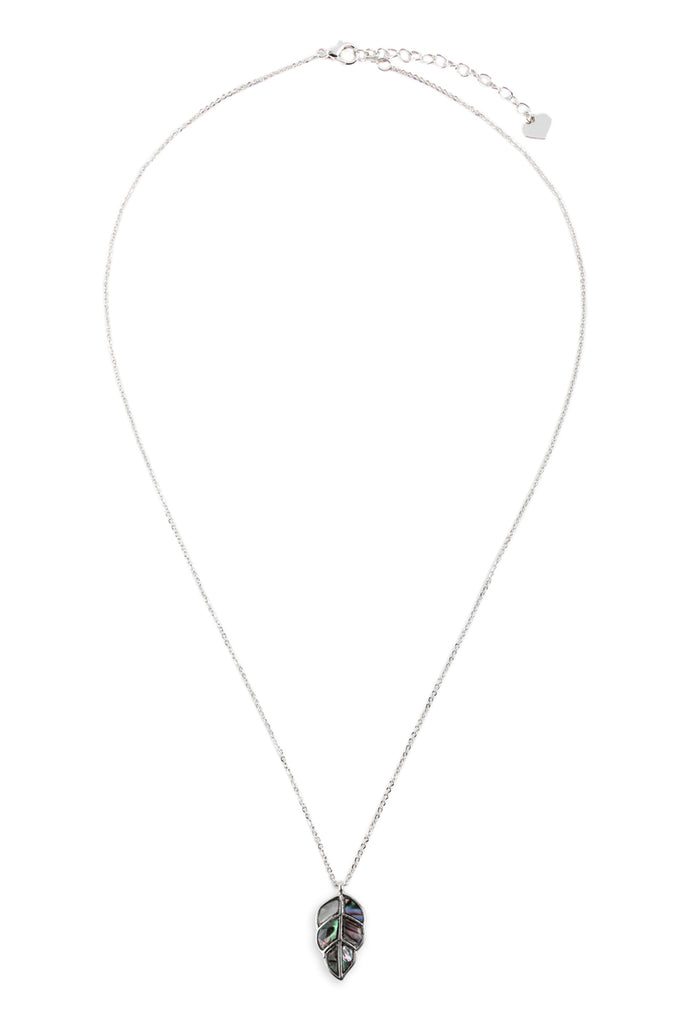 ABALONE LEAF PENDANT NECKLACE
