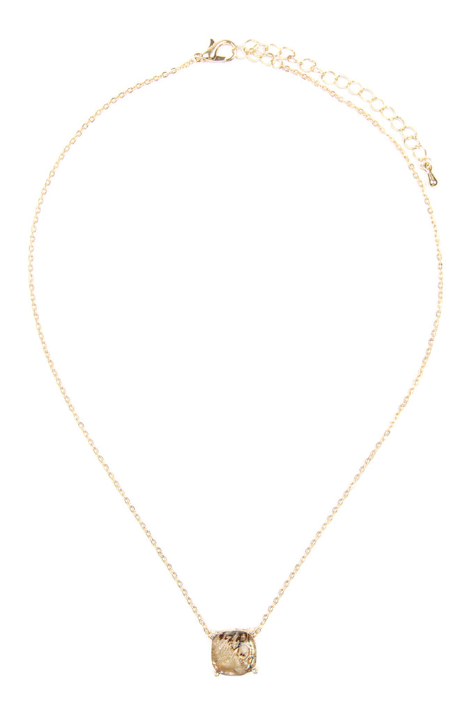 17155 - 12MM CUSHION CUT CHARM NECKLACE