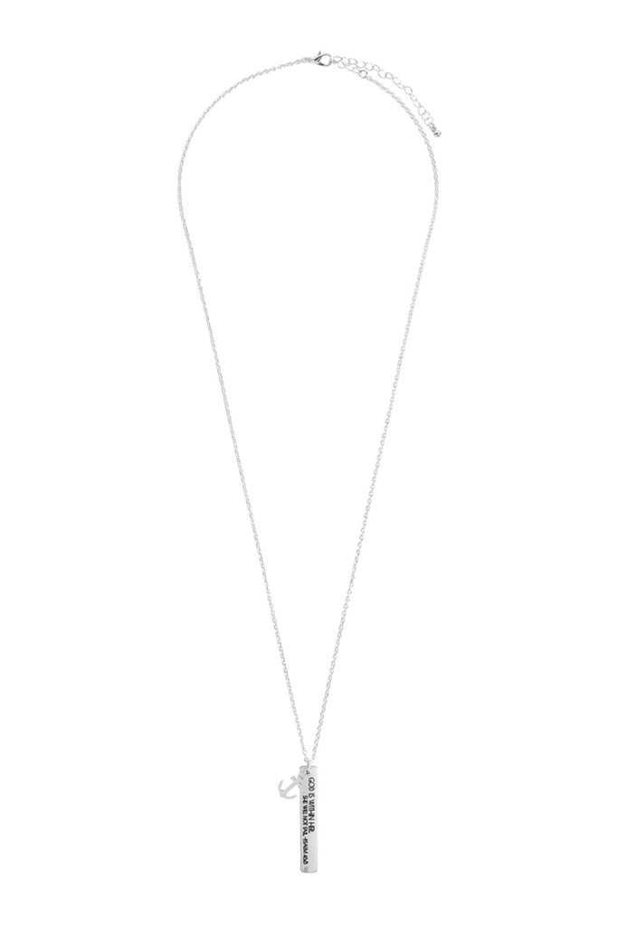 MESSAGE "GOD WITHIN HER" CHARM PENDANT NECKLACE