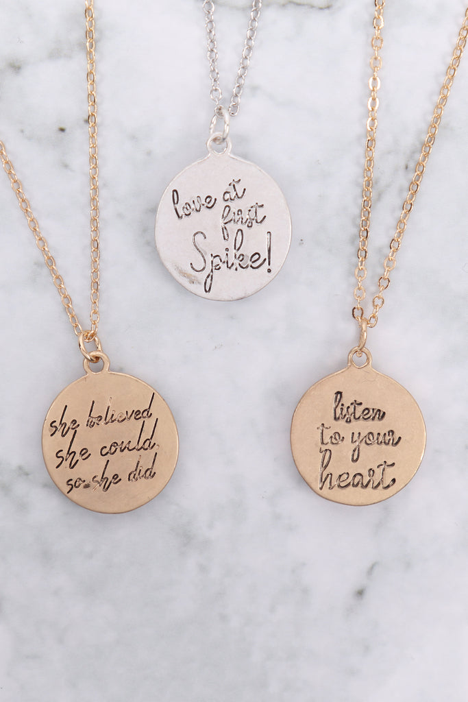 BASEBALL PENDANT W/ MESSAGE ON BACK NECKLACE