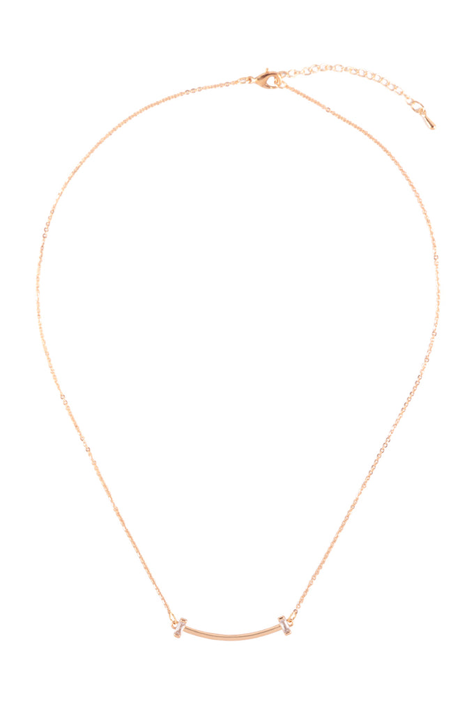 CUBIC ZIRCONIA SMILE NECKLACE