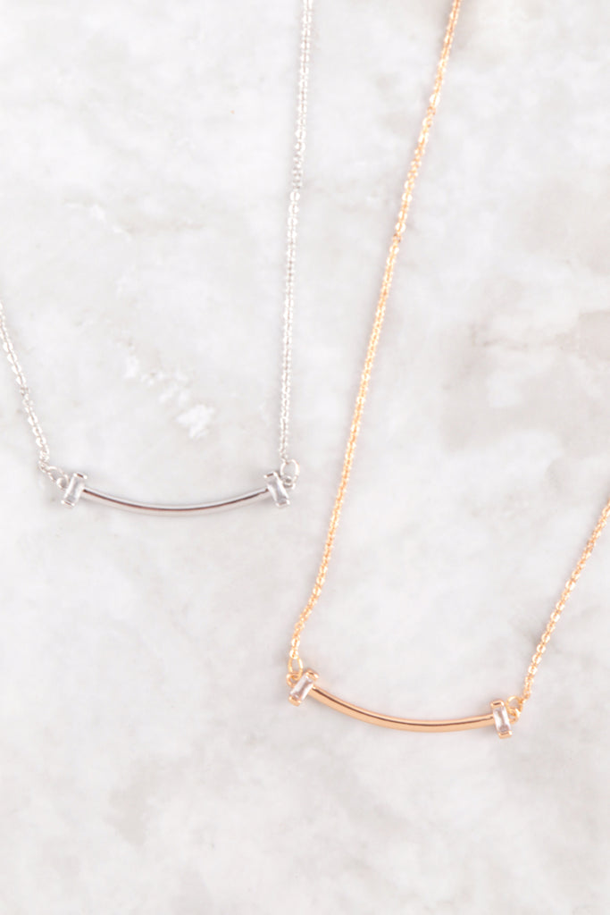 CUBIC ZIRCONIA SMILE NECKLACE