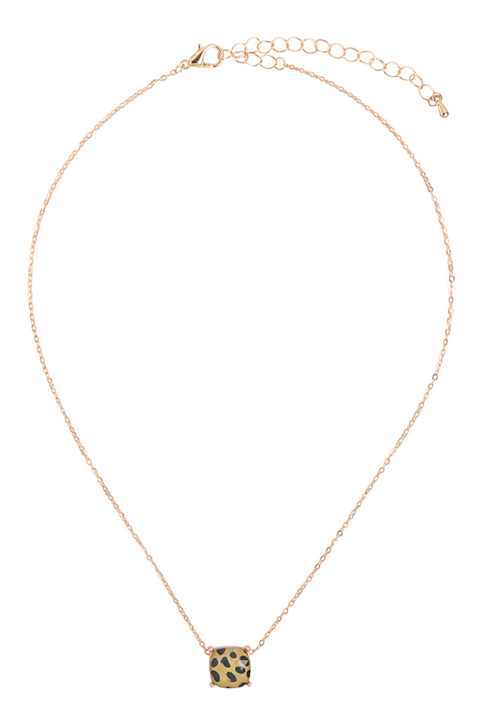 CUSHION CUT CHARM NECKLACE