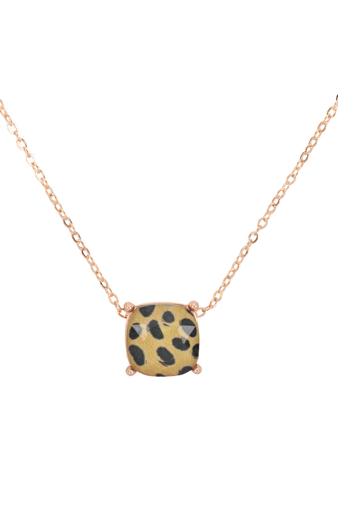CUSHION CUT CHARM NECKLACE