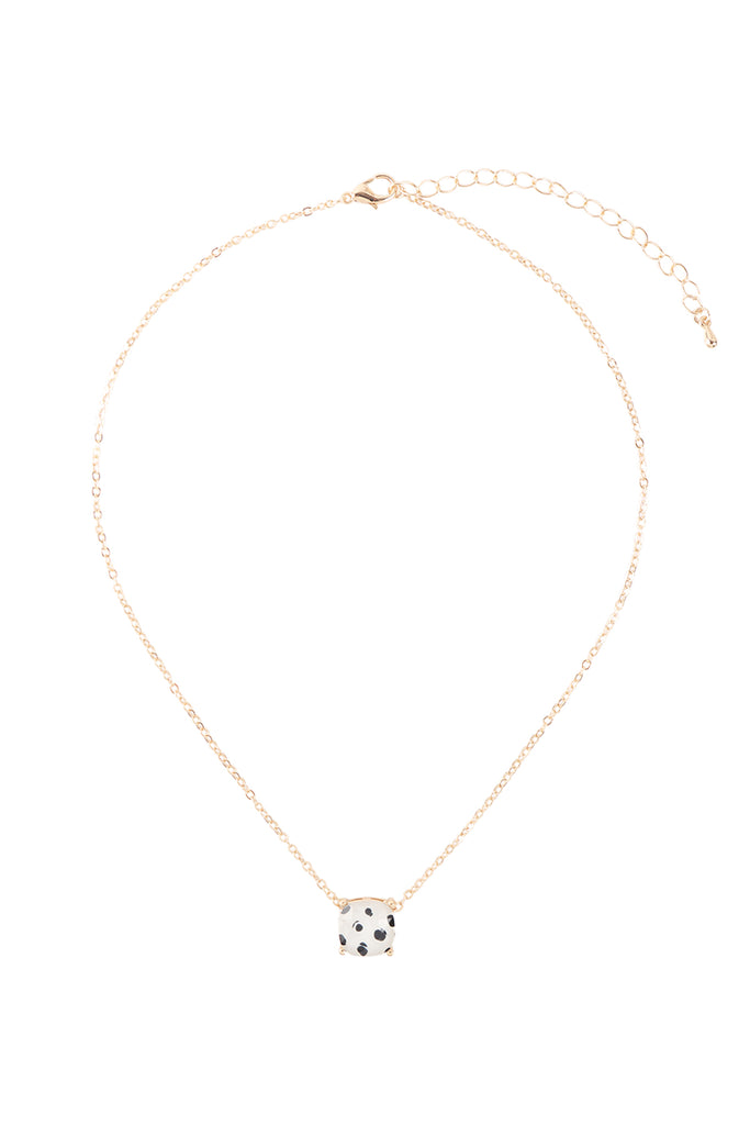 CUSHION CUT CHARM NECKLACE
