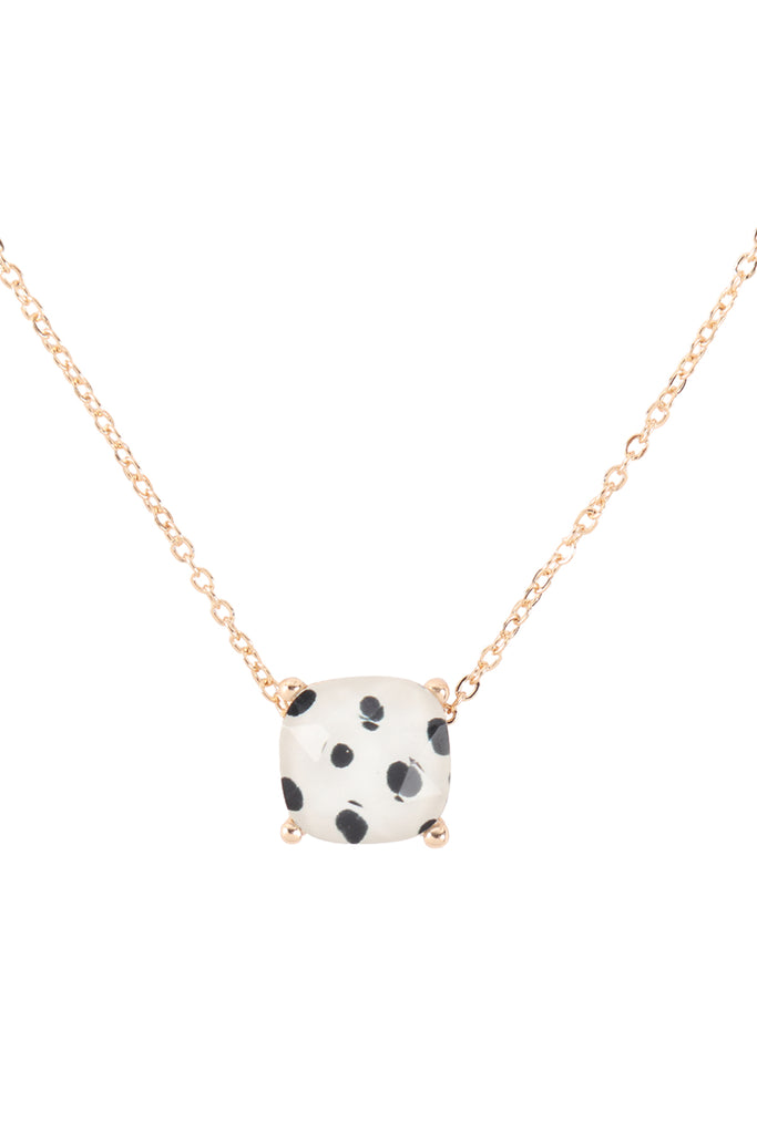 CUSHION CUT CHARM NECKLACE
