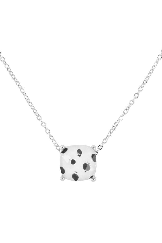 CUSHION CUT CHARM NECKLACE