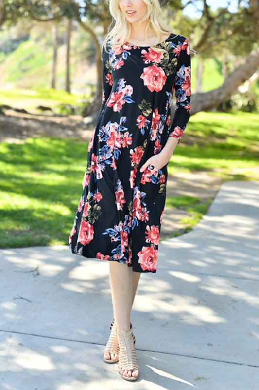Flower Flared Dress