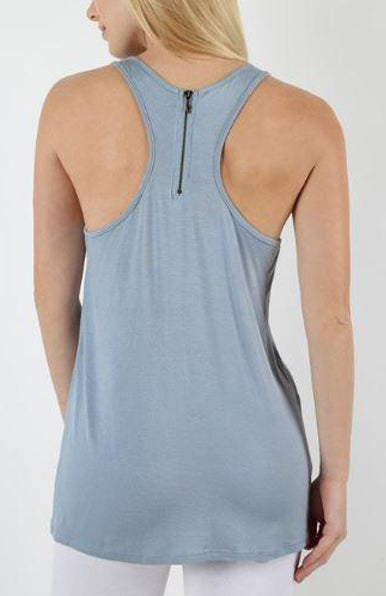Racer Back Zipper Tank Top