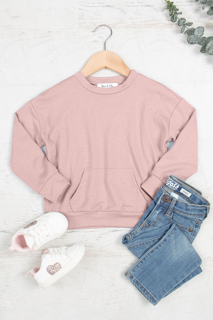 Kids Long Sleeve Kangaroo Pocket Top