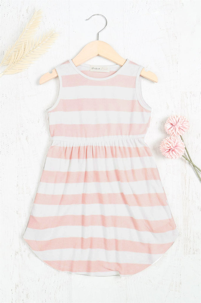 Kids Stripe Cinch Waist Sleeveless Dress