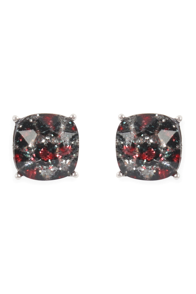 CUSHION GLITTER EARRINGS