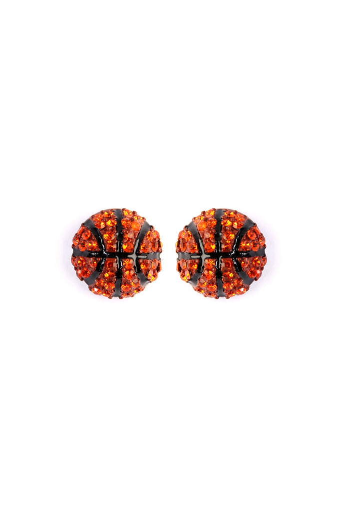25719 - BASKETBALL SPORTS CHARM STUD EARRINGS - Riah Fashion