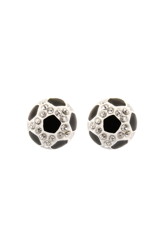 25898 - SOCCER BALL CHARM STUD EARRINGS