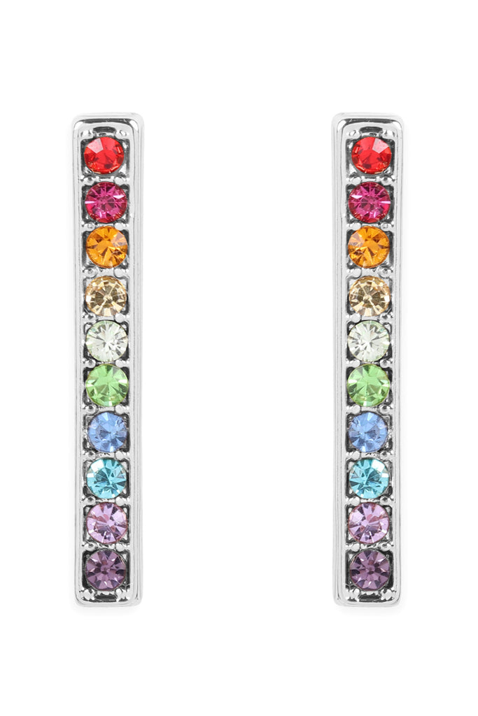 26348 - RAINBOW BAR SHAPE RHINESTONE EARRINGS