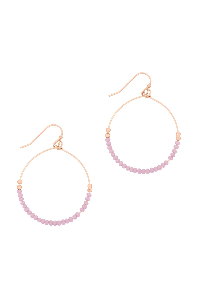 GLASS BEAD ROUND EARRINGS