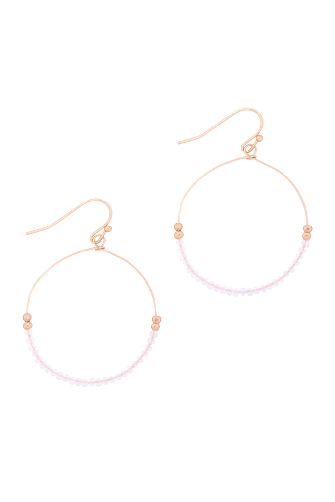 GLASS BEAD ROUND EARRINGS