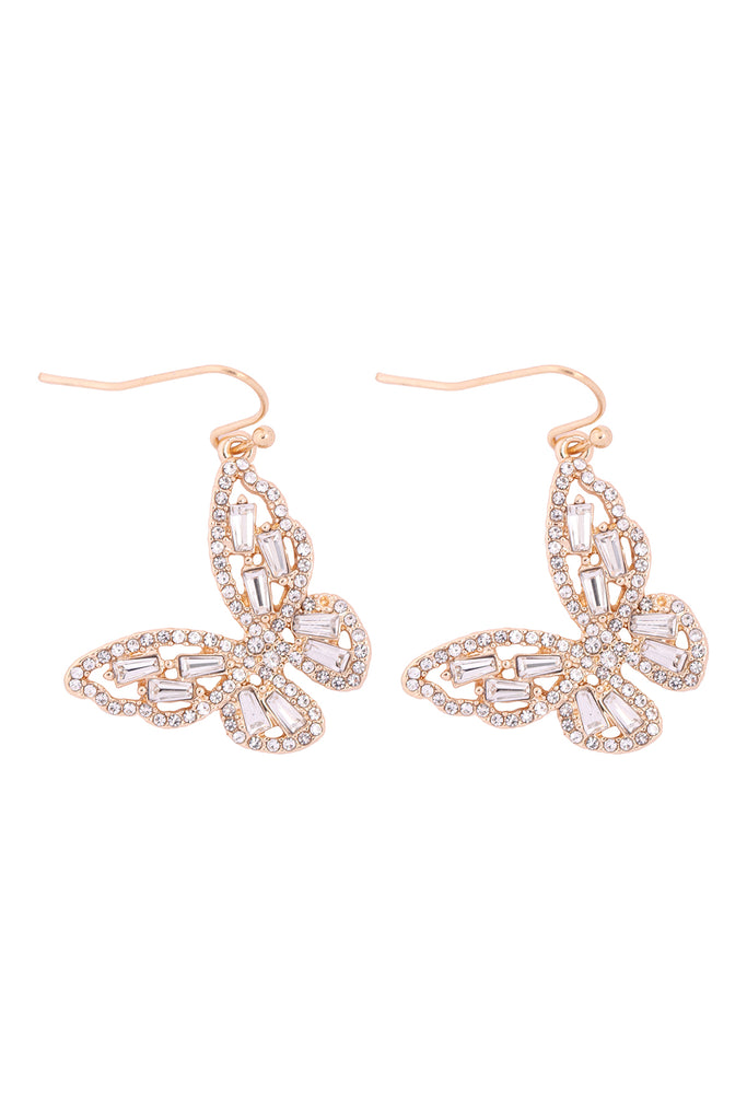 27278 - BAGUETTE BUTTERFLY FISH HOOK EARRINGS