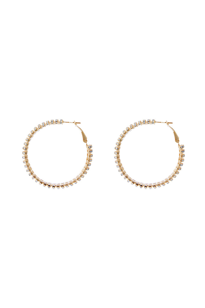 27317-45 - RHINESTONE FIVE-LINE HOOP EARRINGS